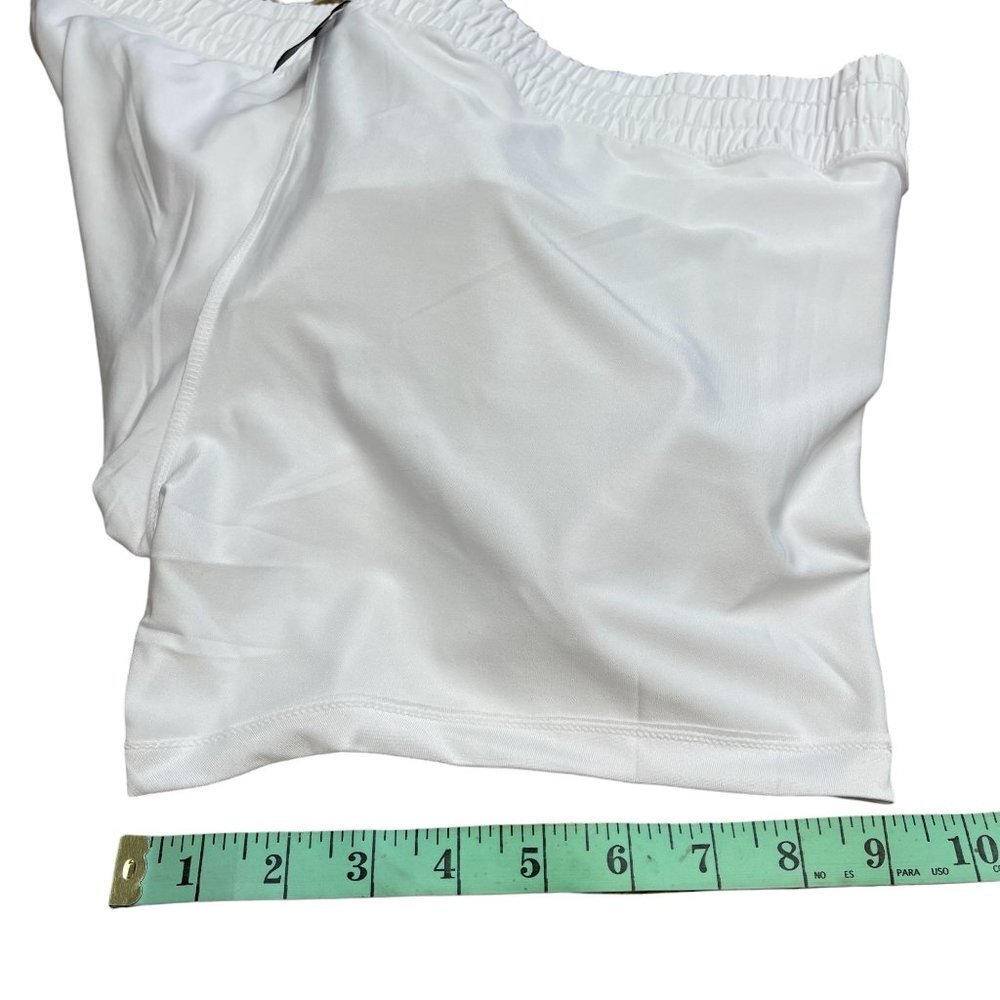 Velocity Women White Lined Shorts Drawstring Pull On Athletic Lifestyle New L - Picture 7 of 10